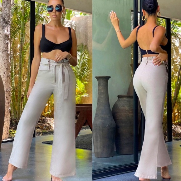 Sand Wide leg Trousers - Picture 5 of 12